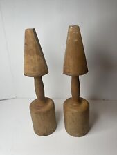 2 Vintage Wooden Foundry Sand Molding Ram Hammer Primitive Decor Design Art Farm picture