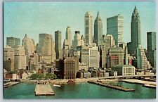 New York City, New York NY - New York Heliport - Skyline - Vintage Postcard picture