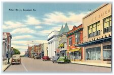 c1940 Ridge Street Classic Cars Buildings Lansford Pennsylvania Antique Postcard picture