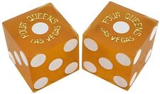 Genuine Four Queens Vegas Casino Craps Dice Pair Yellow Frosted Mixed Serial #s picture