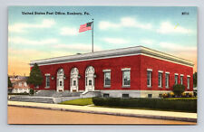 Linen Postcard Sunbury PA Pennsylvania US Post Office picture