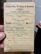 United Mine Workers Of America Receipt Dues Book 1933 Pennsylvania Union picture