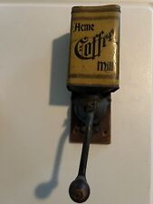 Vintage Antique Acme Coffee Mill Wall Mounted Litho Tin Grinder Hand Crank picture
