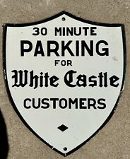 Vintage White Castle Porcelain Parking Lot Sign ￼ picture