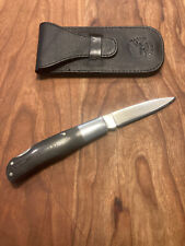 Price Drop -  Large Custom Lockback Knife Black Micarta Signed - Price Reduced picture