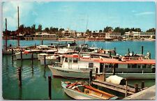 1957 Clearwater Florida Marina Hundred Of Boats Found Here Posted Postcard picture