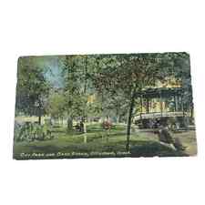 Postcard City Park and Band Stand Ottumwa Iowa Men on Bench c1913 Vintage A554 picture