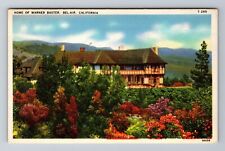 Bel-Air CA-California, Warner Baxter Home, Antique Vintage Souvenir Postcard picture