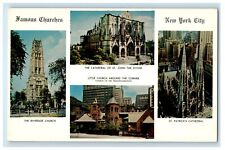 Famous Little Churches Around The Corner New York City NY, Multiview Postcard picture
