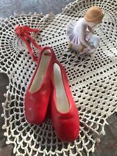 Vintage Red Ceramic Ballet Slippers + Vintage Holly Hobbie Ballet Girl Figurine picture