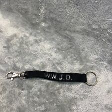 Vintage What Would Jesus Do WWJD Green Keychain Wristlet Key Fob Ring Chain picture