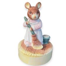 Vintage Beatrix Potter Hunca Munca Music Box Ceramic 6” Figurine Playmates picture