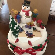 Rare 1996 Avon Gift Collection Twirling Skaters Wind Up Musical Mice Snowman picture