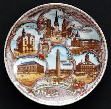 ANTIQUE Vintage c1890's BOSTON ARCHITECTURE Souvenir China Porcelain Plate picture