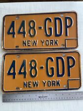 Vintage Matched Pair 1973-1986 New York State License Plates Tag 448-GDP picture