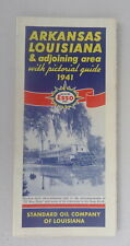 1941 Arkansas Louiisana road map Esso oil gas pictorial guide steamboat cover picture
