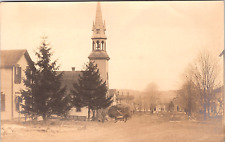 RPPC Postcard Street View Church Bliss NY *C6240 picture