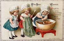 Ellen Clapsaddle Christmas Postcard ~Cute Little Cooks With Best Wishes picture