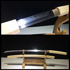 Full Tang Samurai Japanese Shirasaya Katana Sword Folded Damascus Steel Sharp picture