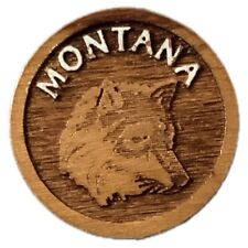 Montana Wolf Wooden Travel Souvenir Pin picture