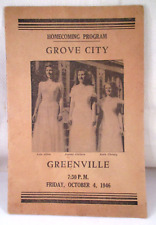 Vintage 1946 HOMECOMING PROGRAM GROVE CITY HIGH SCHOOL GREENVILLE PA picture