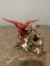 Vintage Porcelain Figurine Two Cardinals On A  Branch 6”X 7” Excelent Condition picture