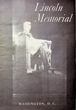 VINTAGE LINCOLN MEMORIAL WASHINGTON D.C.  PAMPHLET GUIDE 1962  ~ TRAVEL BROCHURE picture