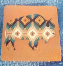 Vtg. Native American/St Labre Indian School Collectible Buffalo Design Coaster picture