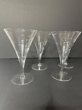 Set Of 4 Cambridge Rondo Water/ Wine Glasses Long Stem Spiral Cut picture
