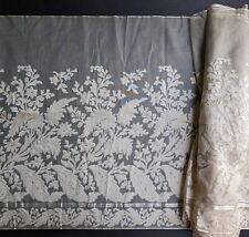 ANTIQUE RARE 1830’S SHEER SILK GAUZE DRESS FABRIC W FLORAL AND LEAF PATTERN picture