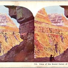 c1900s Grand Canyon, AZ Man w/ Telescope Viewing Canon Stereoview Colorado V37 picture