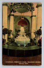 Omaha NE-Nebraska, Fountain, Pompeian Room, Brandeis Stores, Vintage Postcard picture