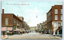 Postcard Water Street looking East, Gardiner ME Maine 1909 A146 picture
