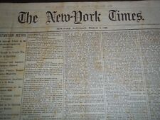 1866 MAR 3 NEW-YORK TIMES NEWSPAPER - POST-CIVIL WAR DEBATES - NP 1466 picture