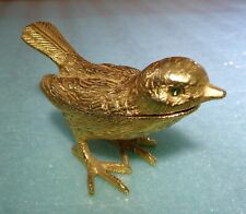 VINTAGE FLORENZA GOLD METAL BIRD PILL BOX with ORIGINAL PILL TWEEZERS picture