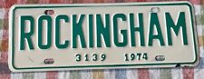 1974 North Carolina ROCKINGHAM City License plate 3139 Richmond County NC picture