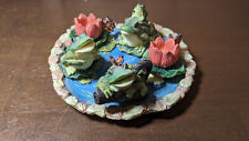 Popular Imports Frogs in a Pond 10 Piece Figurines and Plate Set 1997 picture