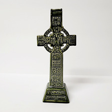 KNOCK POTTERY Celtic Cross Green Ceramic Made in Ireland 10.5