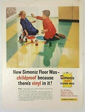 1958 Simoniz Floor Wax 'Childproof because there's Vinyl in it' Color Print Ad picture