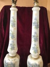 vintage working blue flowers and butterflies lamps picture