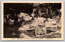 1924 Lorain, Ohio Tornado - Broadway & Erie Night of Disaster - Postcard picture