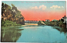 1913 SAN LORENZO RIVER SANTA CRUZ CALIFORNIA Bridge Postcard E H Mitchell Pub B8 picture