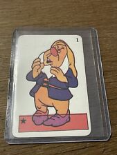 Vintage Rare Walt Disney Productions 🎥 Card Game Snow White Sneezy Playing Card picture