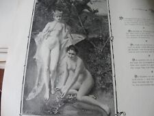 1898 Art Print - FAIRY NYMPH Poem Poetry NUDE GIRLS w SATYR picture