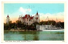 Bold Castle Heart Island Thousand Islands New York NY Linen Posted Postcard picture