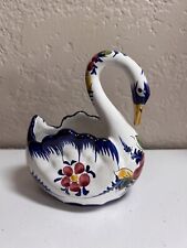 Swan Planter/trinket Dish Hand Painted In Portugal Signed picture