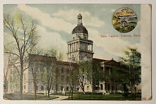 Lincoln Nebraska State Capitol Inset Antique Postcard c1910 picture