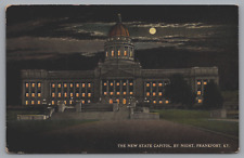 The New State Capitol By Night Frankfort Building KY Kentucky Vintage Postcard picture