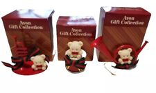 VTG Avon Teddy Bear Ornament Collection Lot of 3 Trumpet French Horn Drum Red picture