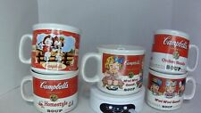 Vintage Lot of 5 Large Campbell's Soup Ceramic Mugs/Cups picture